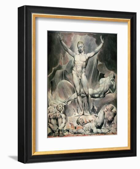 Satan Arousing the Rebel Angels, 1808-William Blake-Framed Giclee Print