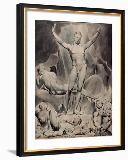 Satan Arousing the Rebel Angels-William Blake-Framed Giclee Print