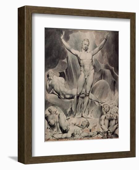 Satan Arousing the Rebel Angels-William Blake-Framed Giclee Print
