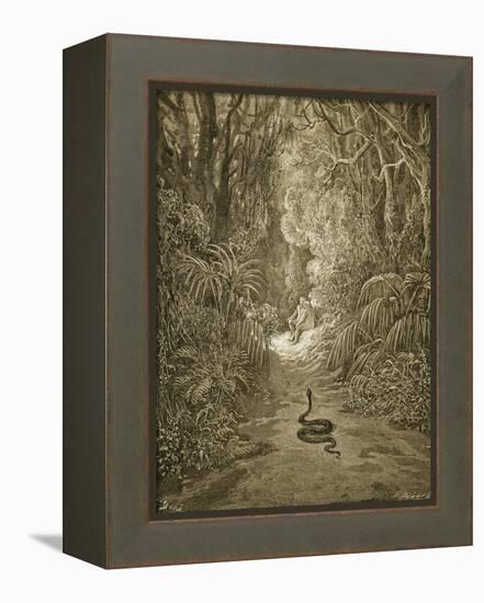 Satan As a Serpent Enters Paradise-Gustave Doré-Framed Premier Image Canvas