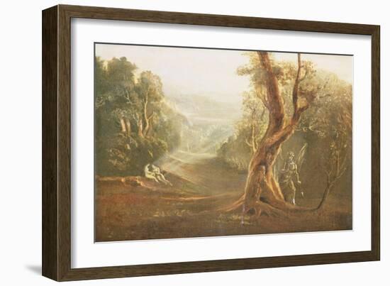 Satan Contemplating Adam and Eve in Paradise, from "Paradise Lost," by John Milton-John Martin-Framed Giclee Print