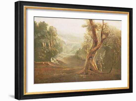 Satan Contemplating Adam and Eve in Paradise, from "Paradise Lost," by John Milton-John Martin-Framed Giclee Print