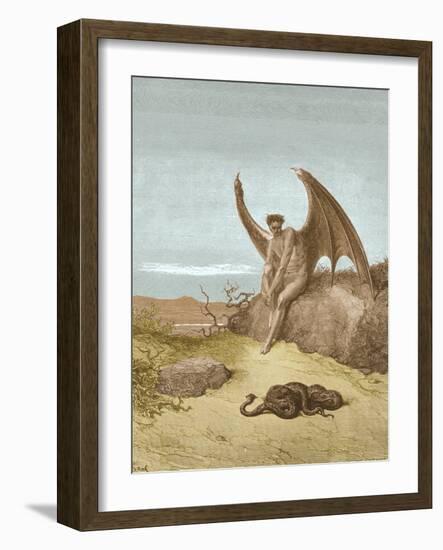 Satan Finding Serpent, by Dore-Science Source-Framed Giclee Print