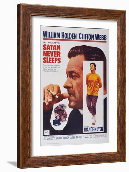 Satan Never Sleeps, from Left: William Holden, France Nuyen, 1962-null-Framed Art Print