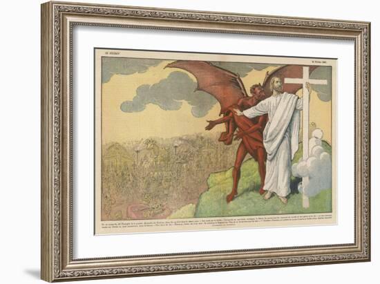 Satan Offers Jesus All Kinds of Nice Things if He Will Only Renounce His Mission: But He Refuses-Eugene Damblans-Framed Art Print