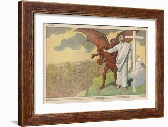 Satan Offers Jesus All Kinds of Nice Things if He Will Only Renounce His Mission: But He Refuses-Eugene Damblans-Framed Art Print