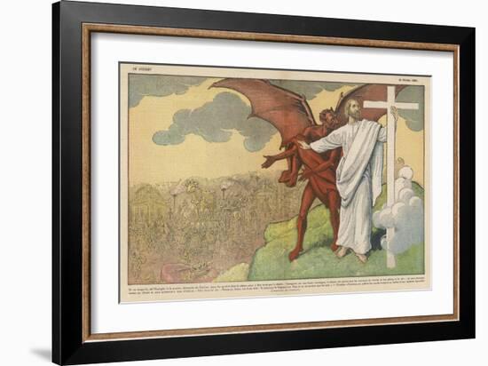 Satan Offers Jesus All Kinds of Nice Things if He Will Only Renounce His Mission: But He Refuses-Eugene Damblans-Framed Art Print