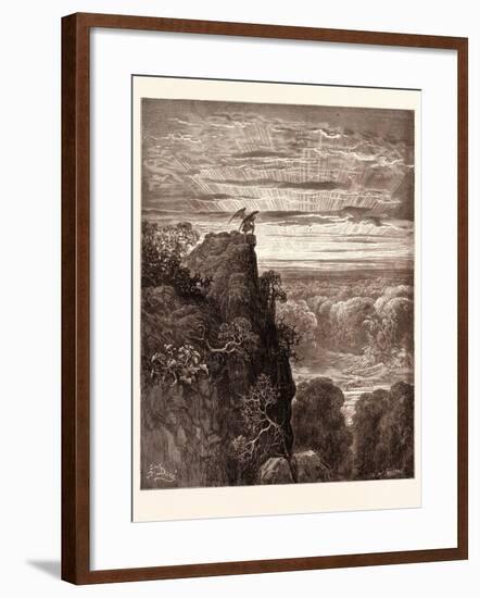 Satan Overlooking Paradise-Gustave Dore-Framed Giclee Print