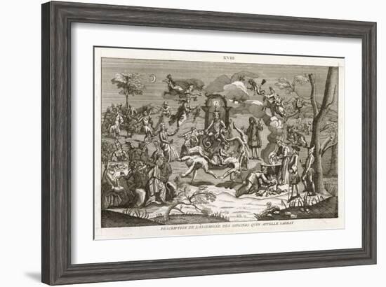 Satan Presides While Dancers Cavort Before Him-Bernard Picart-Framed Art Print