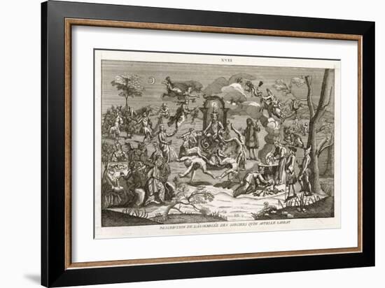 Satan Presides While Dancers Cavort Before Him-Bernard Picart-Framed Art Print