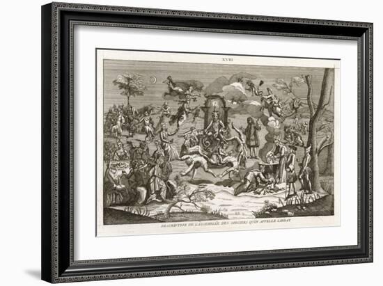 Satan Presides While Dancers Cavort Before Him-Bernard Picart-Framed Art Print