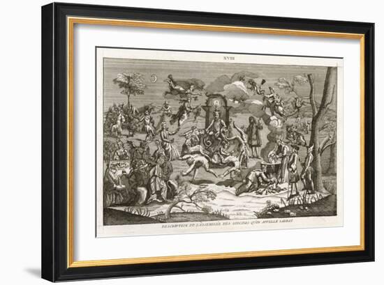 Satan Presides While Dancers Cavort Before Him-Bernard Picart-Framed Art Print