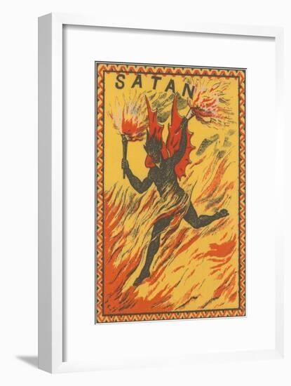 Satan Racing through Flames of Hell-null-Framed Art Print