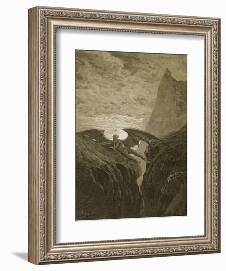 Satan Resting on the Mountain-Gustave Doré-Framed Giclee Print