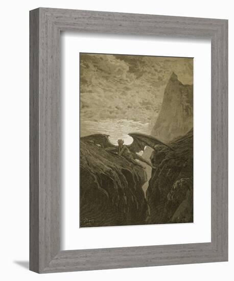 Satan Resting on the Mountain-Gustave Doré-Framed Giclee Print