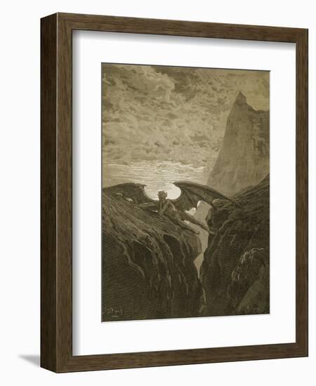 Satan Resting on the Mountain-Gustave Doré-Framed Giclee Print