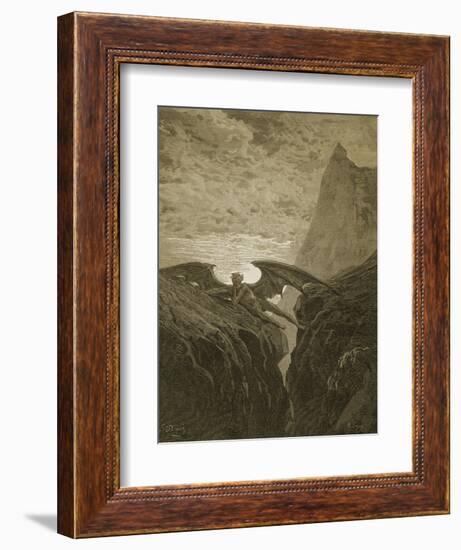 Satan Resting on the Mountain-Gustave Doré-Framed Giclee Print