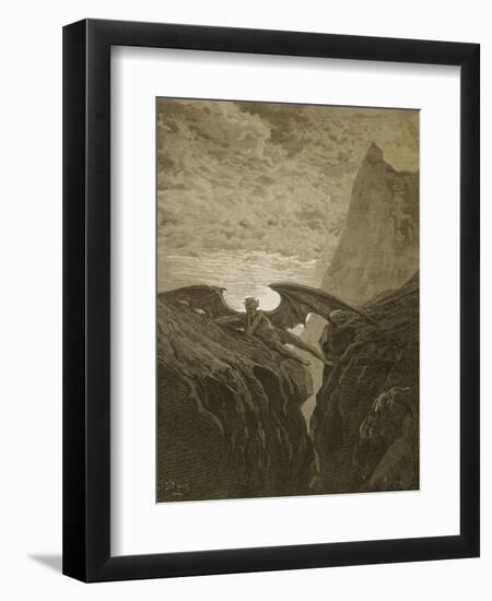 Satan Resting on the Mountain-Gustave Doré-Framed Giclee Print