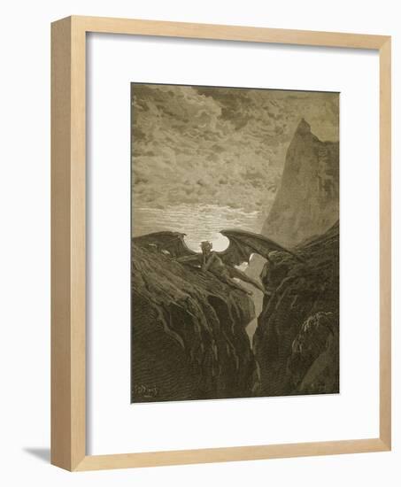 Satan Resting on the Mountain-Gustave Doré-Framed Giclee Print