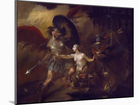 Satan, Sin and Death (A Scene from Milton's 'Paradise Lost')-William Hogarth-Mounted Giclee Print