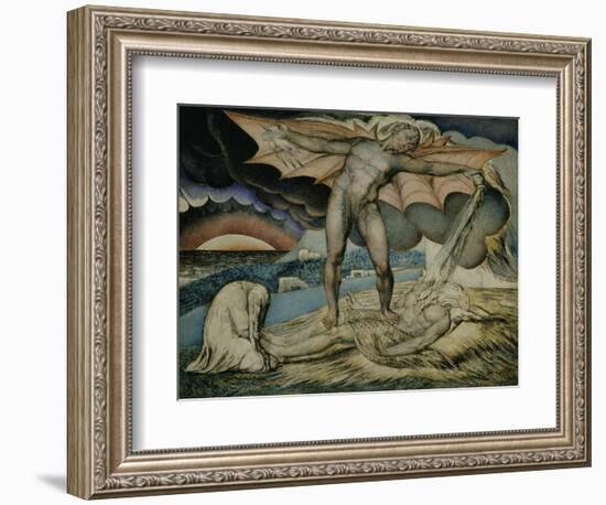 Satan Smiting Job with Sore Boils-William Blake-Framed Giclee Print