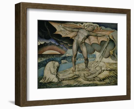 Satan Smiting Job with Sore Boils-William Blake-Framed Giclee Print