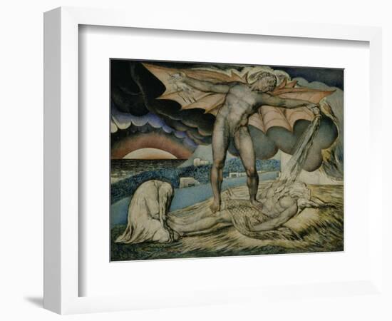 Satan Smiting Job with Sore Boils-William Blake-Framed Giclee Print