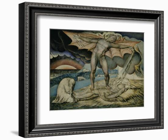 Satan Smiting Job with Sore Boils-William Blake-Framed Giclee Print