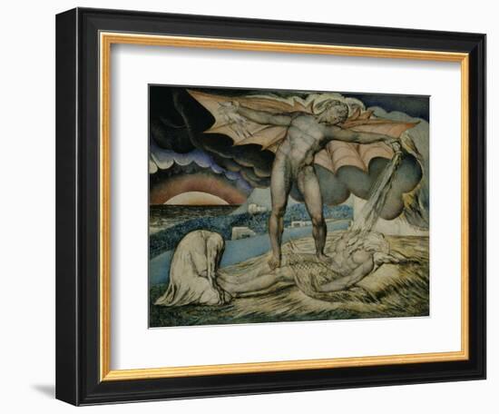 Satan Smiting Job with Sore Boils-William Blake-Framed Giclee Print