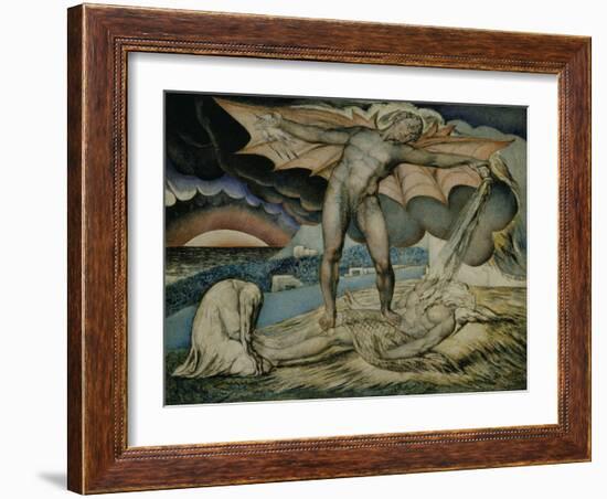 Satan Smiting Job with Sore Boils-William Blake-Framed Giclee Print