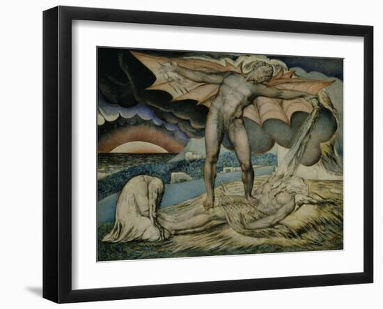 Satan Smiting Job with Sore Boils-William Blake-Framed Giclee Print