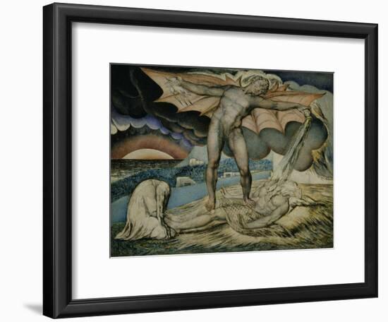 Satan Smiting Job with Sore Boils-William Blake-Framed Giclee Print