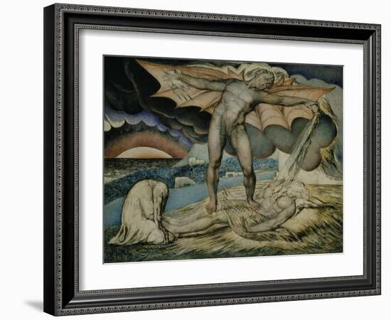 Satan Smiting Job with Sore Boils-William Blake-Framed Giclee Print