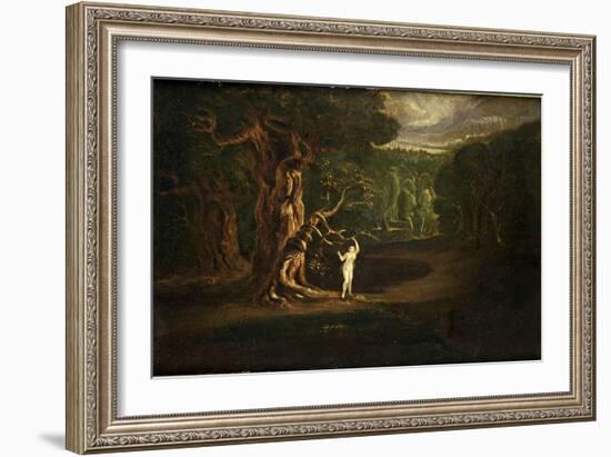 Satan Tempting Eve, from "Paradise Lost" by John Milton-John Martin-Framed Giclee Print