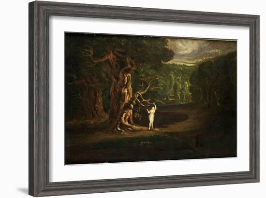 Satan Tempting Eve, from "Paradise Lost" by John Milton-John Martin-Framed Giclee Print