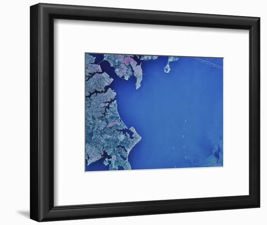 Satellite Image of Chesapeake Bay and Annapolis, Maryland-Stocktrek Images-Framed Photographic Print