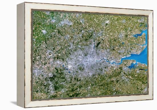 Satellite Image of Greater London, UK-PLANETOBSERVER-Framed Premier Image Canvas