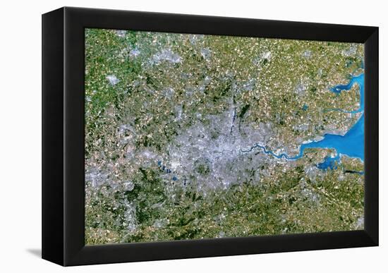 Satellite Image of Greater London, UK-PLANETOBSERVER-Framed Premier Image Canvas