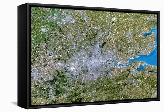 Satellite Image of Greater London, UK-PLANETOBSERVER-Framed Premier Image Canvas