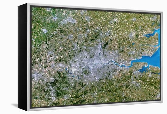 Satellite Image of Greater London, UK-PLANETOBSERVER-Framed Premier Image Canvas