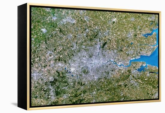 Satellite Image of Greater London, UK-PLANETOBSERVER-Framed Premier Image Canvas