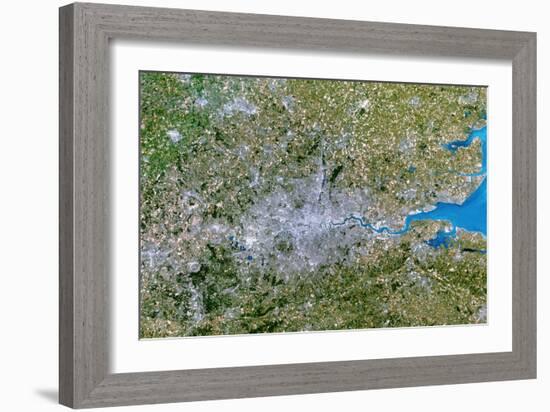 Satellite Image of Greater London, UK-PLANETOBSERVER-Framed Photographic Print