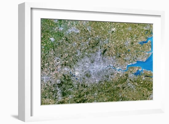 Satellite Image of Greater London, UK-PLANETOBSERVER-Framed Photographic Print