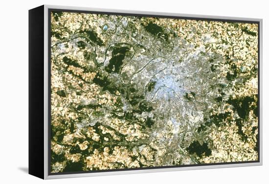 Satellite Image of Paris-PLANETOBSERVER-Framed Premier Image Canvas