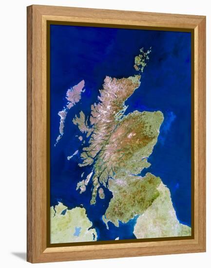 Satellite Image of Scotland-PLANETOBSERVER-Framed Premier Image Canvas