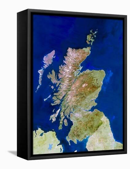 Satellite Image of Scotland-PLANETOBSERVER-Framed Premier Image Canvas