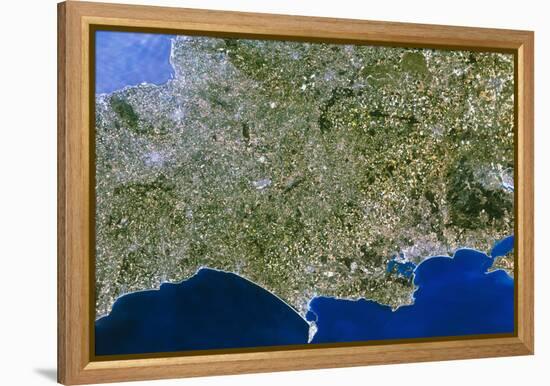 Satellite Image of Southwest England-PLANETOBSERVER-Framed Premier Image Canvas