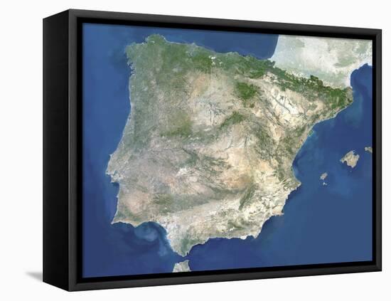 Satellite Image of Spain And Portugal-PLANETOBSERVER-Framed Premier Image Canvas