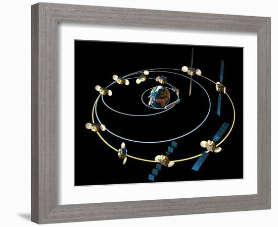 Satellite Launch Sequence Diagram-David Ducros-Framed Photographic Print