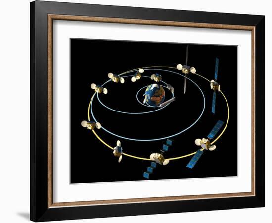 Satellite Launch Sequence Diagram-David Ducros-Framed Photographic Print